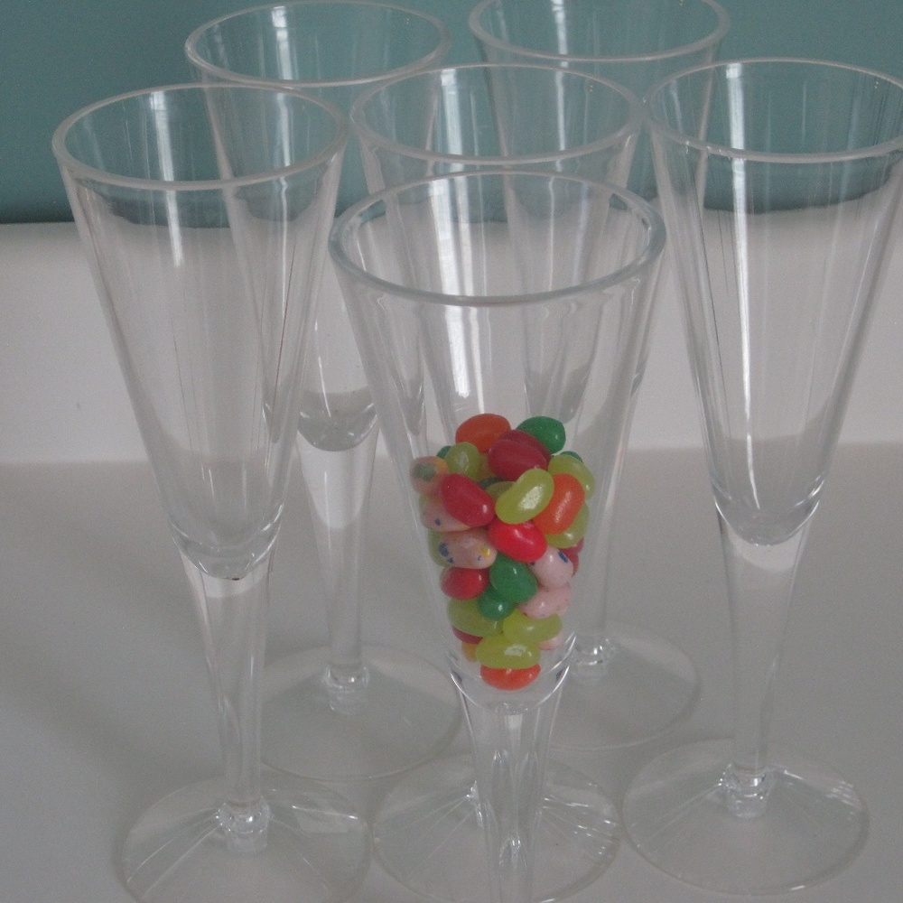 Crate and Barrel acrylic wine champagne glasses